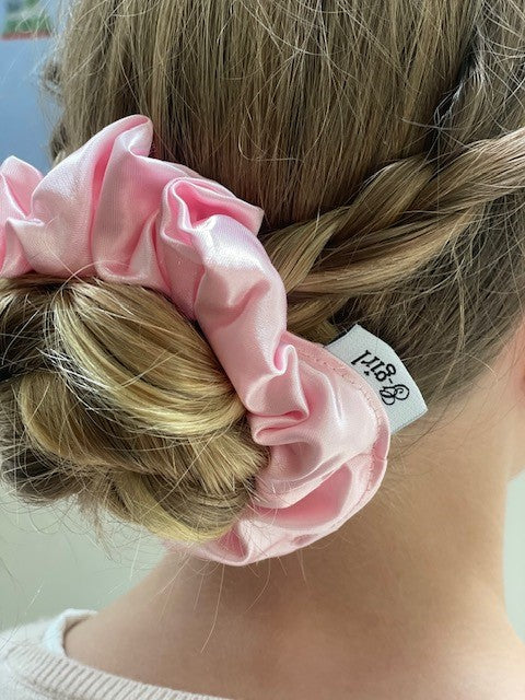 Pink Satin Scrunchie