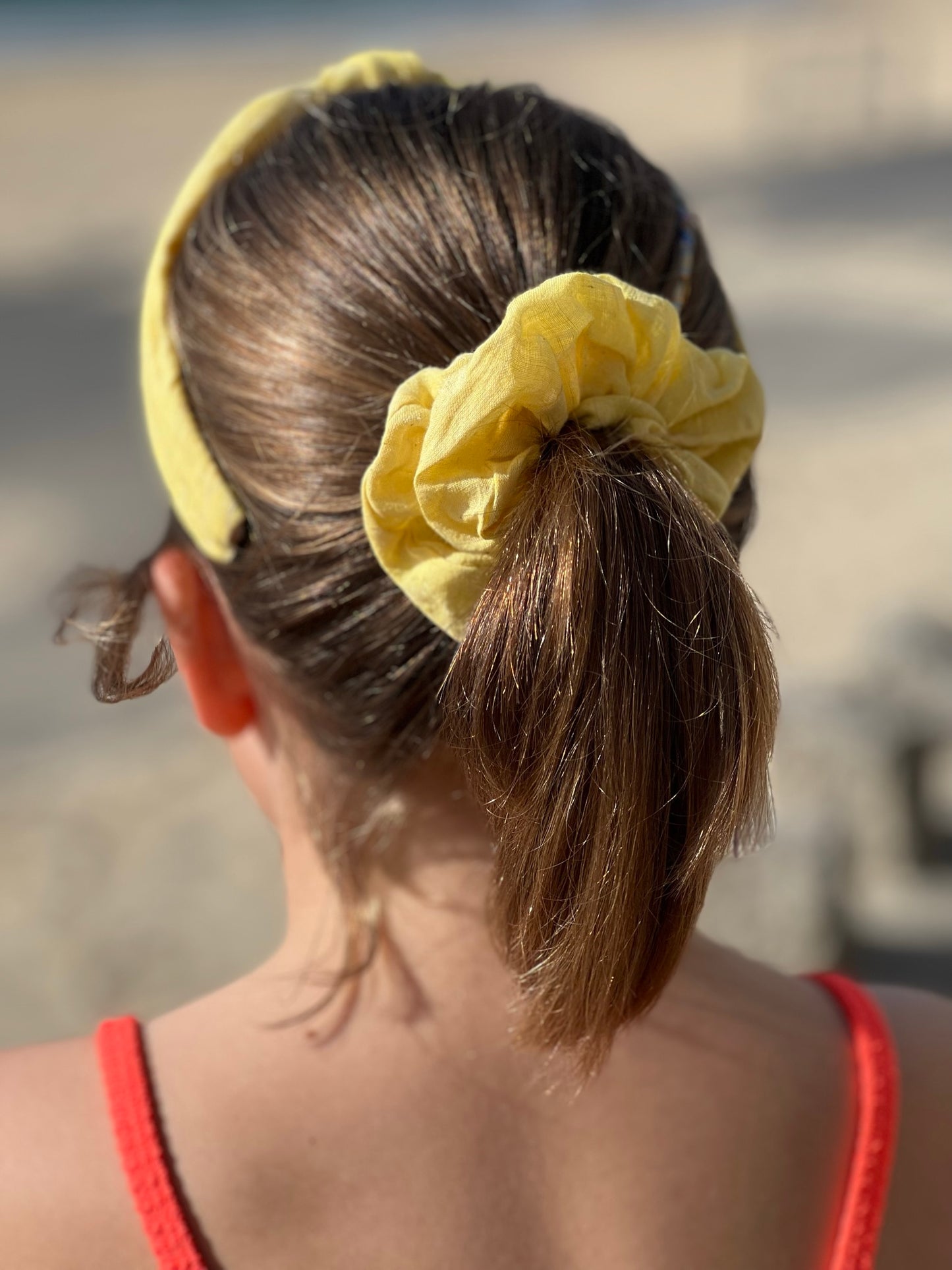 Citrus Yellow Handloomed Scrunchie