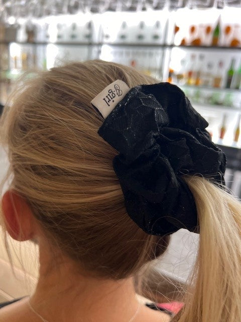 Black metallic scrunchie