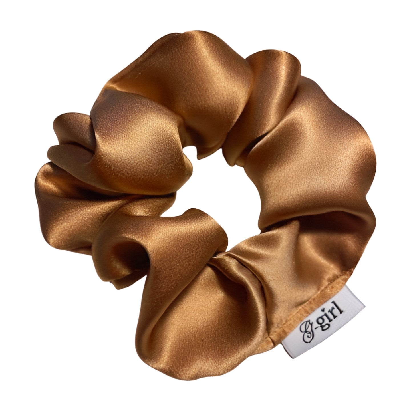 Caramel Bronze silk scrunchie