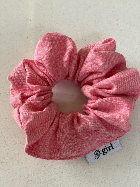 Coral Pink Handloomed Scrunchie