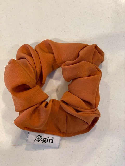 Rust Orange Silk Scrunchie