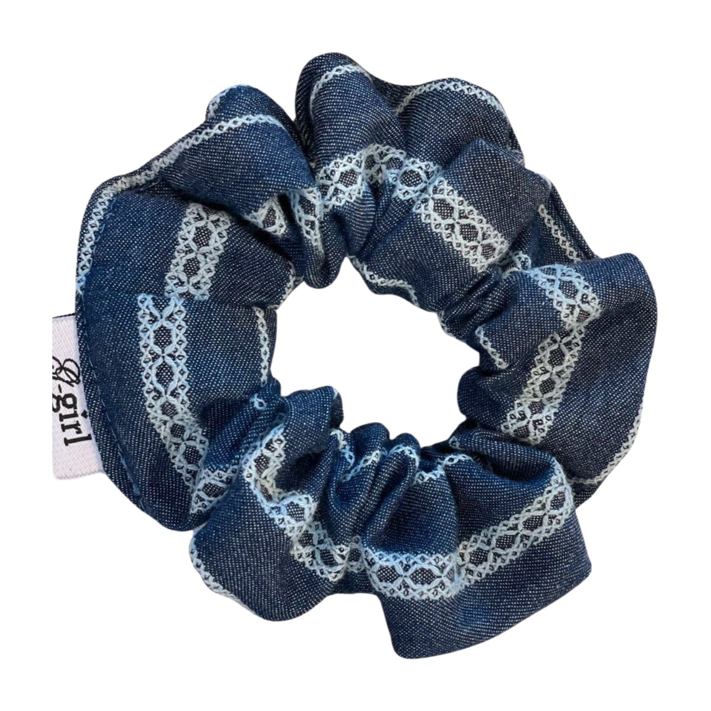 Lace Denim Scrunchie