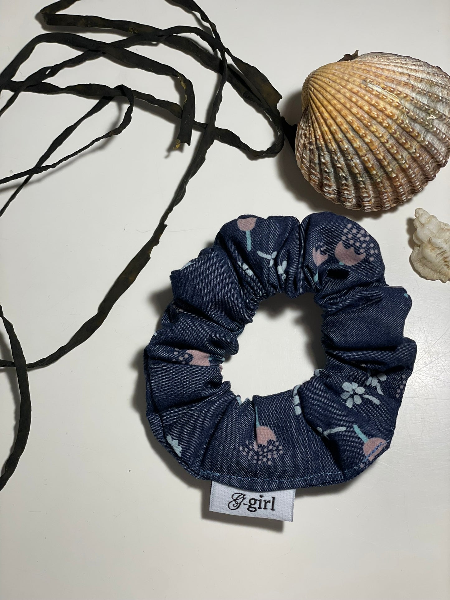 Denim floral Scrunchie