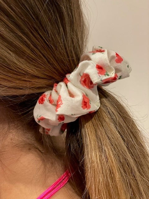 Liberty Red Rose Scrunchie