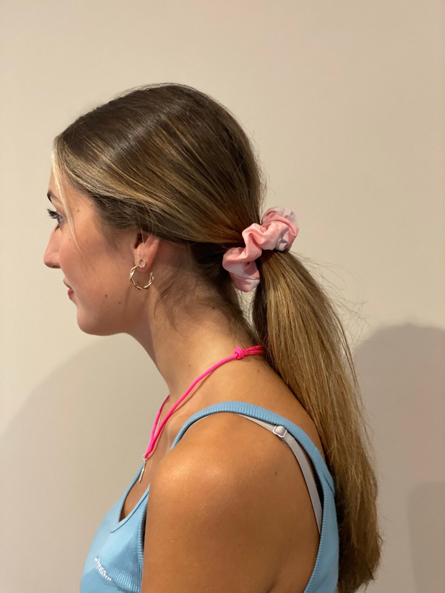 Pink Tie-Die Scrunchie