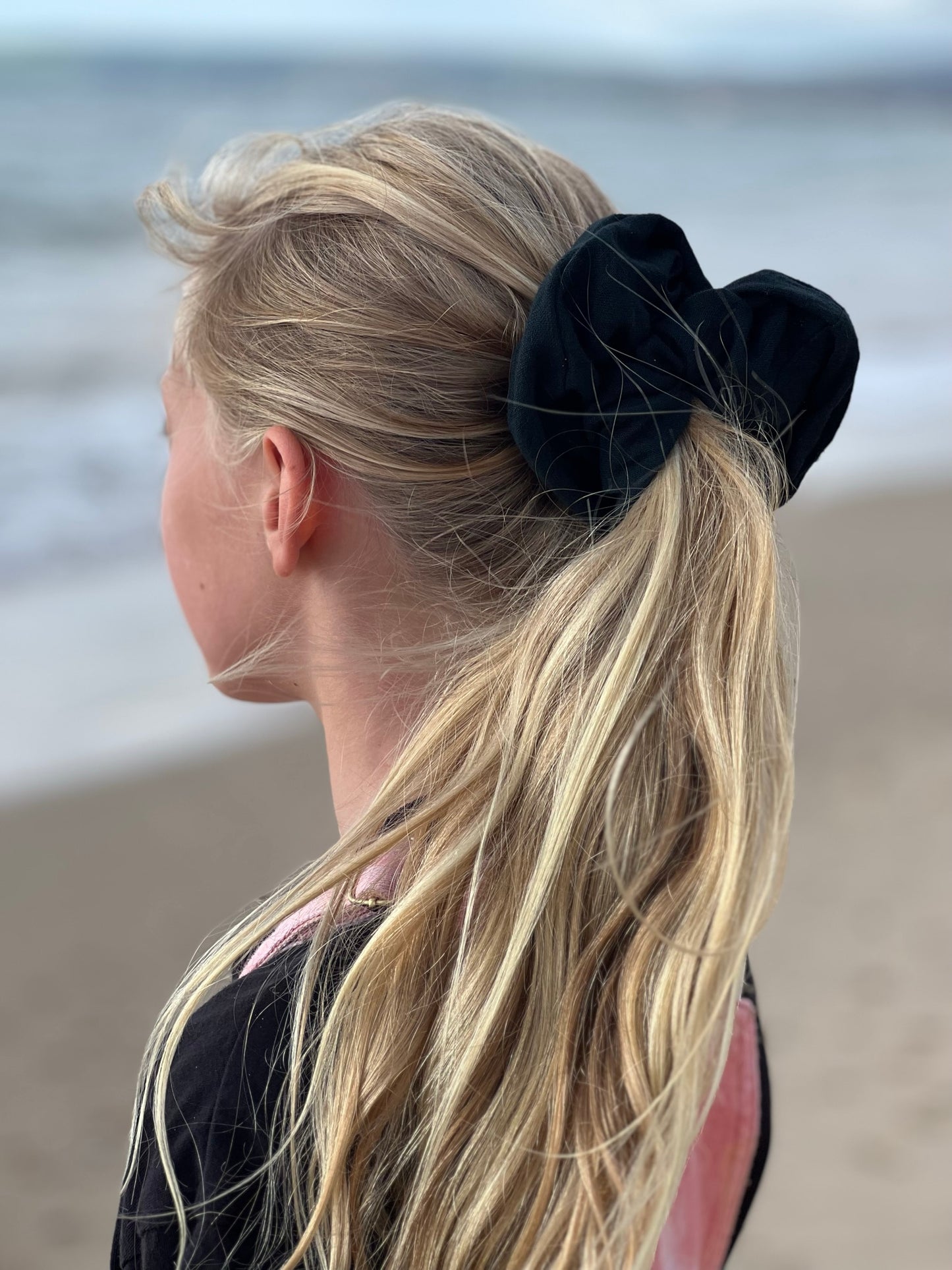 Black Handloomed Scrunchie