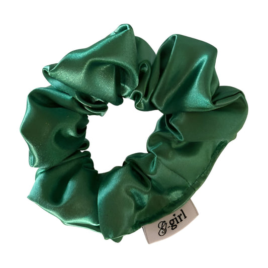 Green Satin Scrunchie