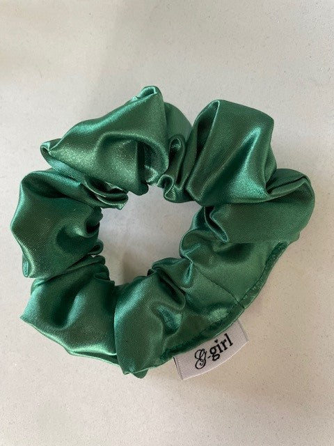 Green Satin Scrunchie