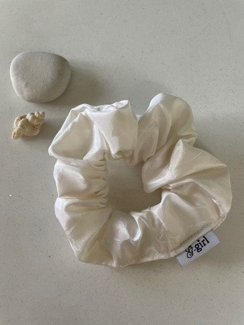 Ivory Silk Scrunchie