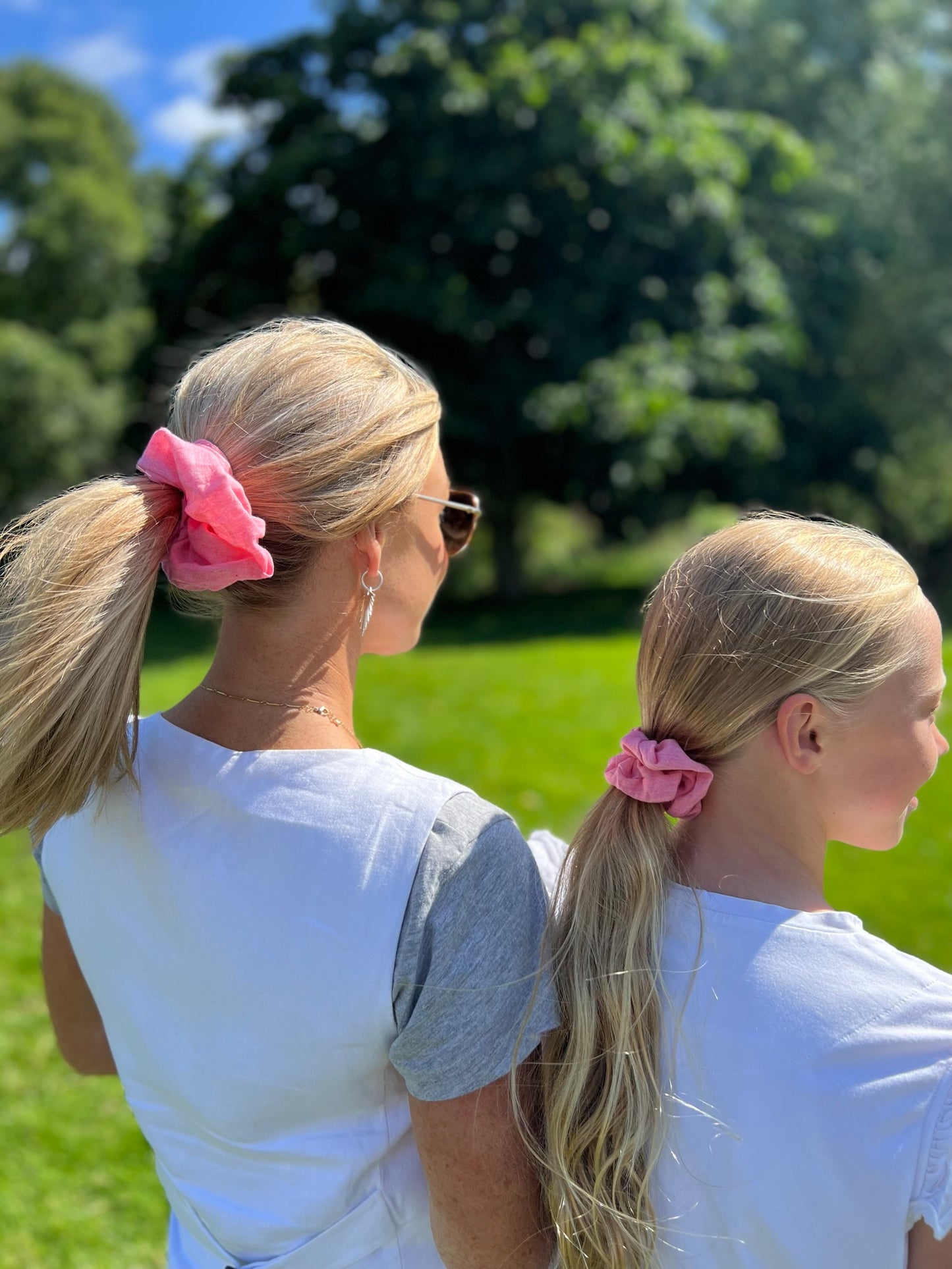 Coral Pink Handloomed Scrunchie