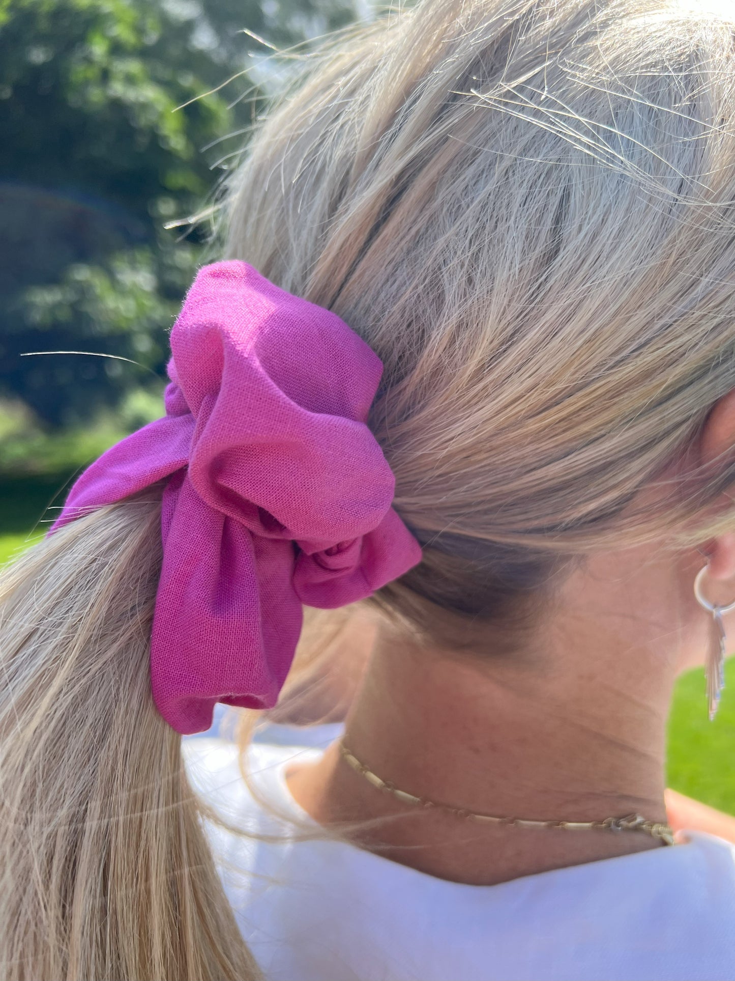 Magenta Handloomed Scrunchie