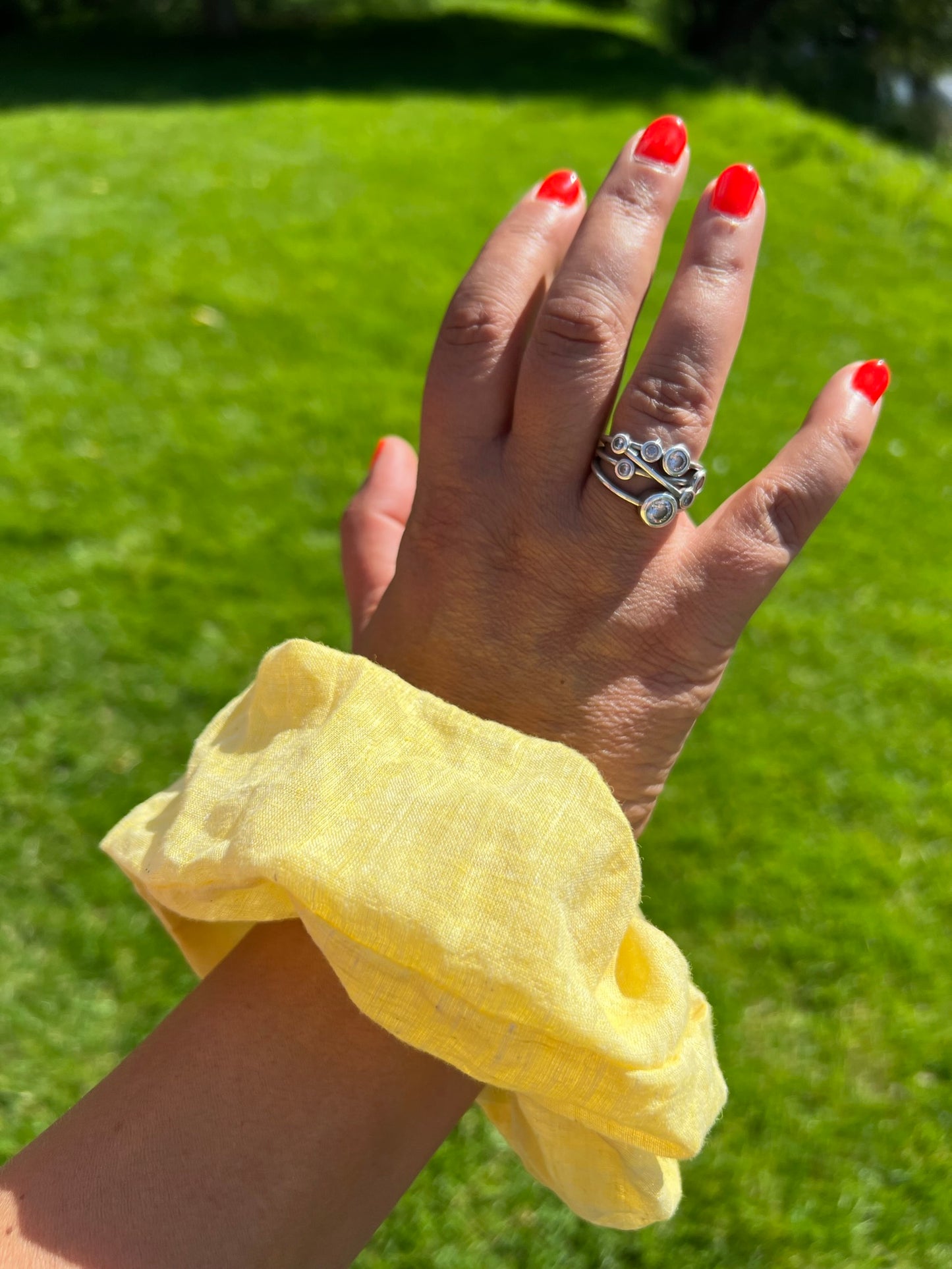 Citrus Yellow Handloomed Scrunchie