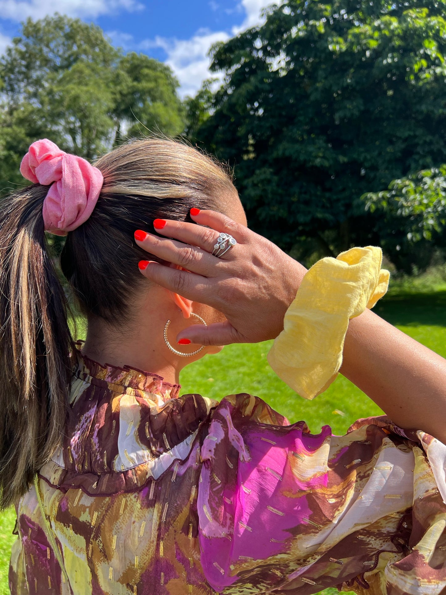 Citrus Yellow Handloomed Scrunchie