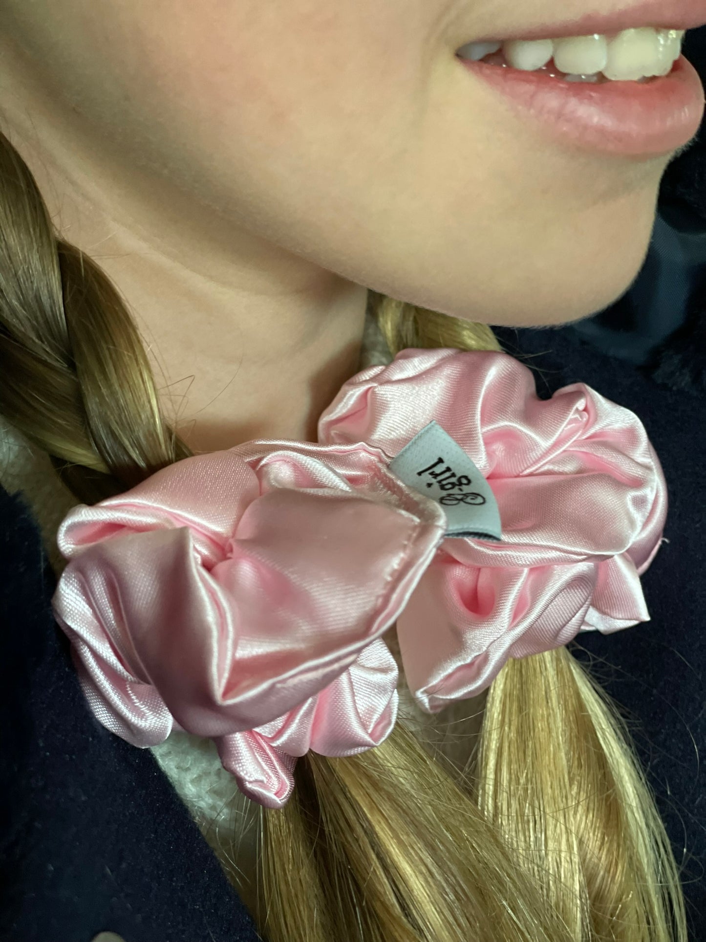 Pink Satin Scrunchie