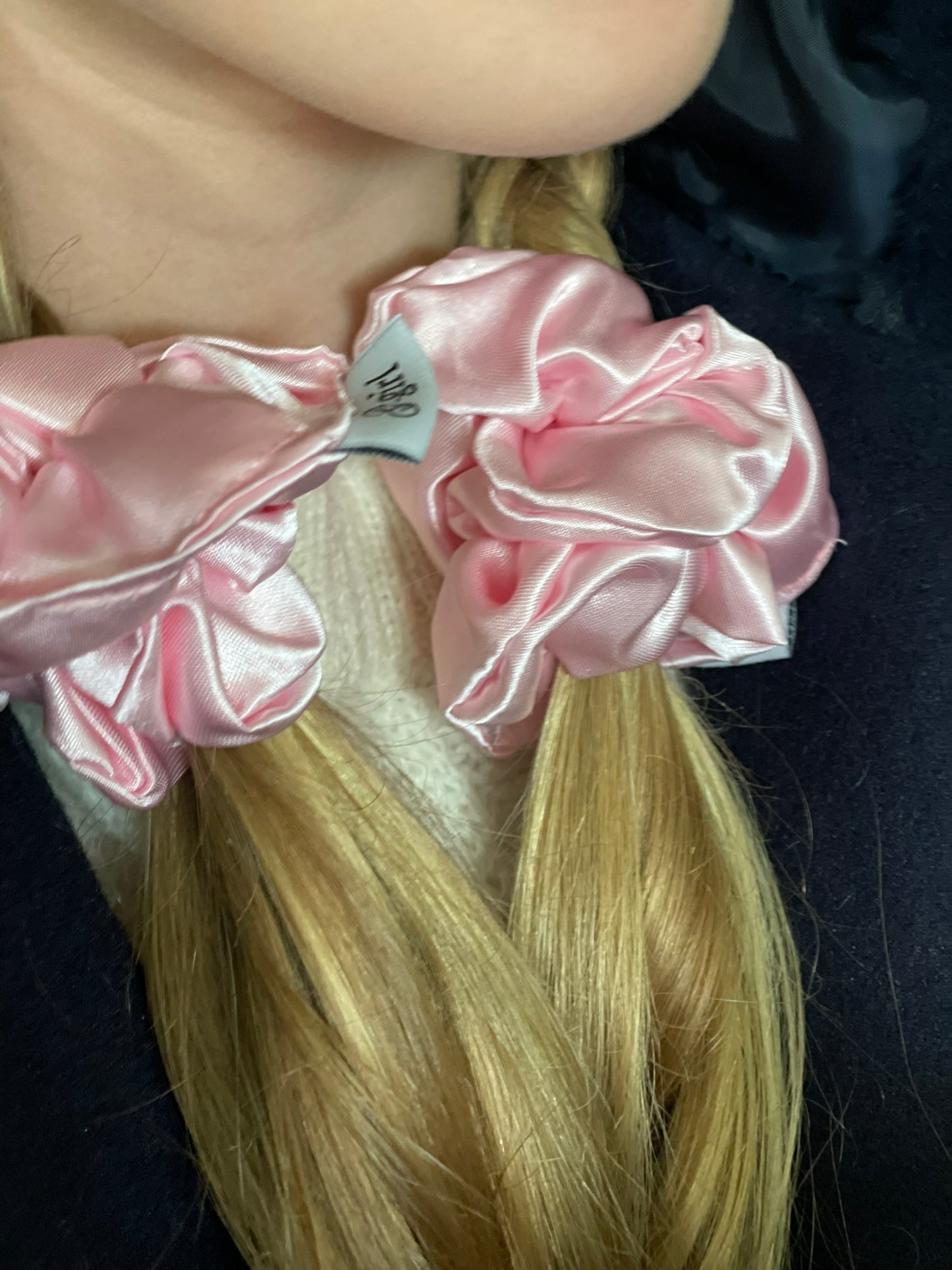 Pink Satin Scrunchie