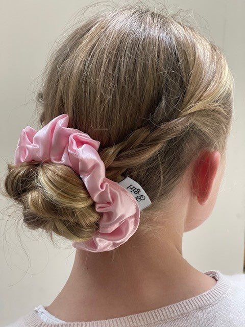 Pink Satin Scrunchie