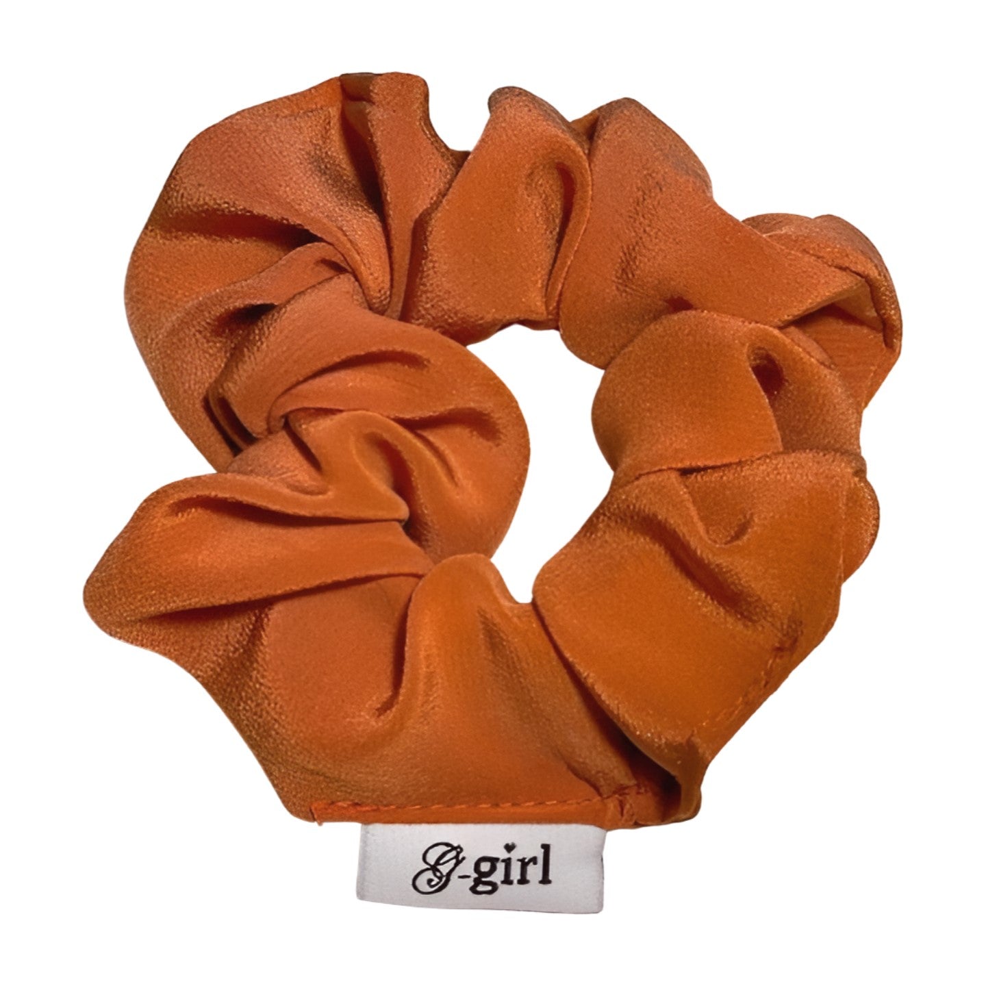 Rust Orange Silk Scrunchie