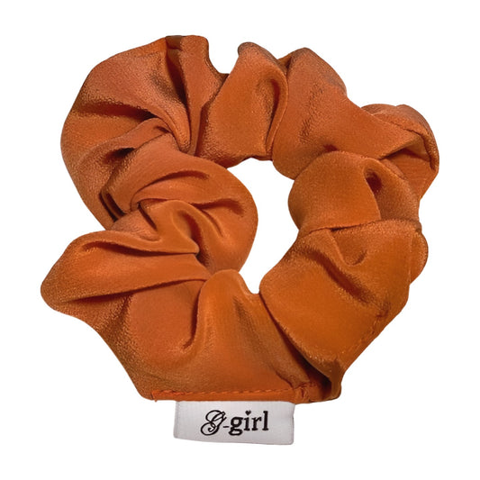 Rust Orange Silk Scrunchie