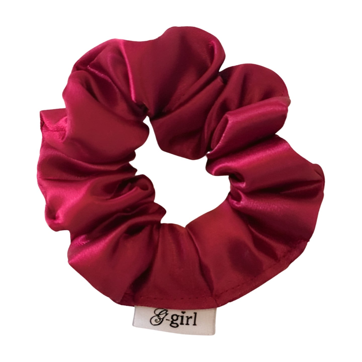 Wine red satin scrunchie