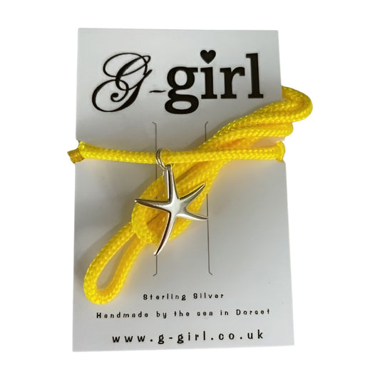 Sterling Silver Starfish Yellow Necklace