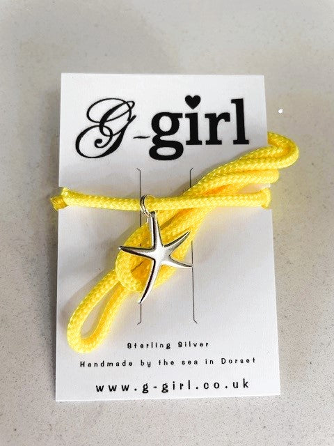 Sterling Silver Starfish Yellow Necklace