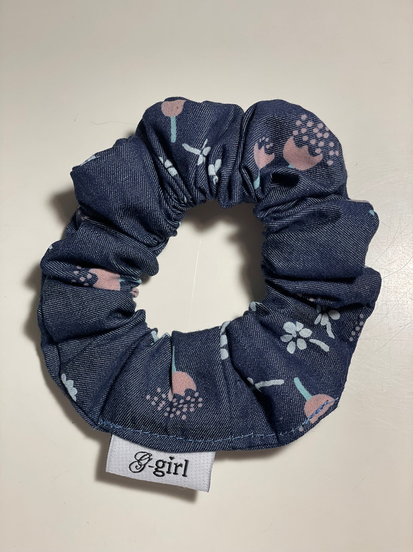 Denim floral Scrunchie