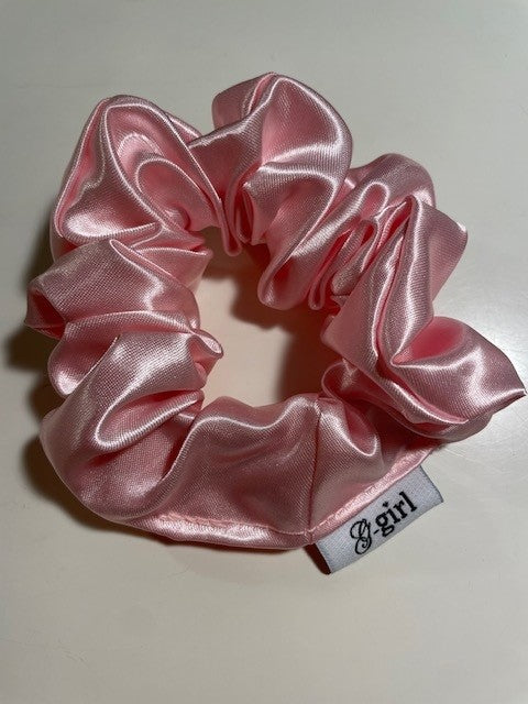 Pink Satin Scrunchie